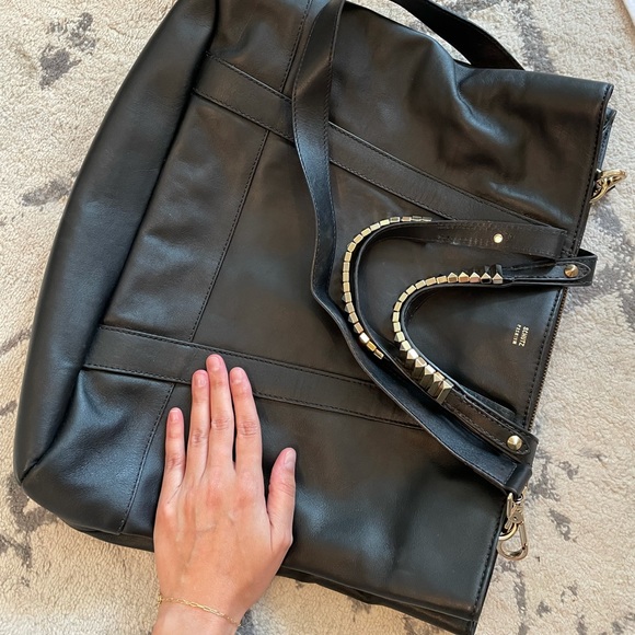 Schutz Black Leather Handbag - Picture 7 of 8